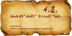 Andráskó Erzsébet névjegykártya