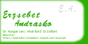 erzsebet andrasko business card