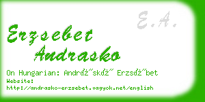 erzsebet andrasko business card